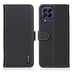 Funda de Cuero Cartera con Soporte Carcasa B01H para Samsung Galaxy M53 5G Negro