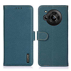 Funda de Cuero Cartera con Soporte Carcasa B01H para Sharp Aquos R7 Verde