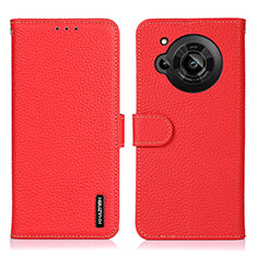 Funda de Cuero Cartera con Soporte Carcasa B01H para Sharp Aquos R7s Rojo