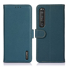 Funda de Cuero Cartera con Soporte Carcasa B01H para Sony Xperia 1 III Verde