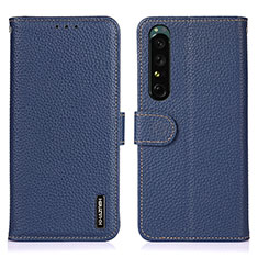 Funda de Cuero Cartera con Soporte Carcasa B01H para Sony Xperia 1 IV Azul