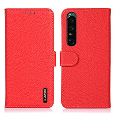 Funda de Cuero Cartera con Soporte Carcasa B01H para Sony Xperia 1 IV Rojo