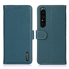 Funda de Cuero Cartera con Soporte Carcasa B01H para Sony Xperia 1 IV Verde