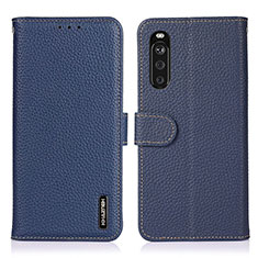 Funda de Cuero Cartera con Soporte Carcasa B01H para Sony Xperia 10 III Lite Azul