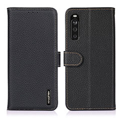 Funda de Cuero Cartera con Soporte Carcasa B01H para Sony Xperia 10 III Lite Negro