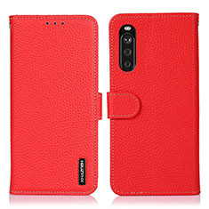 Funda de Cuero Cartera con Soporte Carcasa B01H para Sony Xperia 10 III Lite Rojo