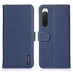 Funda de Cuero Cartera con Soporte Carcasa B01H para Sony Xperia 10 IV Azul