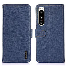 Funda de Cuero Cartera con Soporte Carcasa B01H para Sony Xperia 5 IV Azul