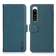 Funda de Cuero Cartera con Soporte Carcasa B01H para Sony Xperia 5 IV Verde