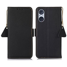 Funda de Cuero Cartera con Soporte Carcasa B01H para Sony Xperia 5 V Negro