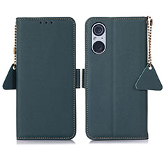 Funda de Cuero Cartera con Soporte Carcasa B01H para Sony Xperia 5 V Verde