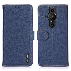 Funda de Cuero Cartera con Soporte Carcasa B01H para Sony Xperia PRO-I Azul