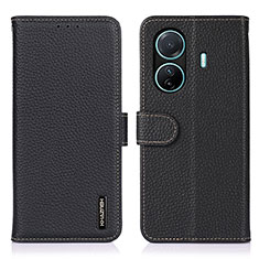 Funda de Cuero Cartera con Soporte Carcasa B01H para Vivo T1 5G Negro