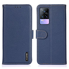 Funda de Cuero Cartera con Soporte Carcasa B01H para Vivo V21e 4G Azul