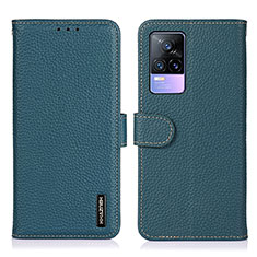 Funda de Cuero Cartera con Soporte Carcasa B01H para Vivo V21e 4G Verde