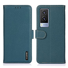 Funda de Cuero Cartera con Soporte Carcasa B01H para Vivo V21e 5G Verde