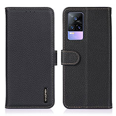 Funda de Cuero Cartera con Soporte Carcasa B01H para Vivo Y73 (2021) Negro