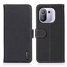 Funda de Cuero Cartera con Soporte Carcasa B01H para Xiaomi Mi 11 Pro 5G Negro