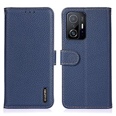 Funda de Cuero Cartera con Soporte Carcasa B01H para Xiaomi Mi 11T 5G Azul