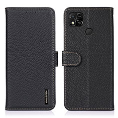 Funda de Cuero Cartera con Soporte Carcasa B01H para Xiaomi POCO C31 Negro