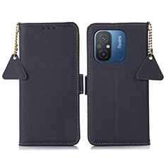 Funda de Cuero Cartera con Soporte Carcasa B01H para Xiaomi Poco C55 Azul