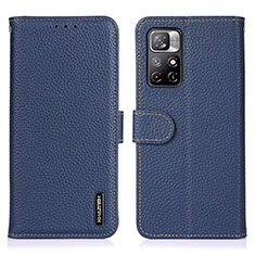 Funda de Cuero Cartera con Soporte Carcasa B01H para Xiaomi Poco M4 Pro 5G Azul