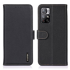 Funda de Cuero Cartera con Soporte Carcasa B01H para Xiaomi Poco M4 Pro 5G Negro