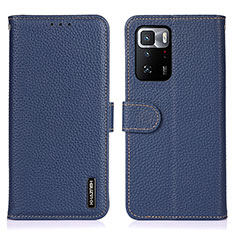 Funda de Cuero Cartera con Soporte Carcasa B01H para Xiaomi Poco X3 GT 5G Azul