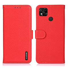 Funda de Cuero Cartera con Soporte Carcasa B01H para Xiaomi Redmi 9 India Rojo