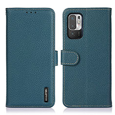 Funda de Cuero Cartera con Soporte Carcasa B01H para Xiaomi Redmi Note 10 5G Verde