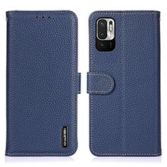 Funda de Cuero Cartera con Soporte Carcasa B01H para Xiaomi Redmi Note 10 JE 5G Azul