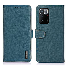 Funda de Cuero Cartera con Soporte Carcasa B01H para Xiaomi Redmi Note 10 Pro 5G Verde