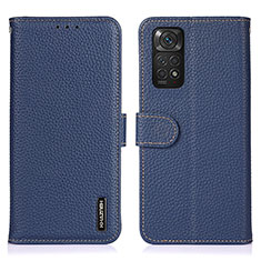 Funda de Cuero Cartera con Soporte Carcasa B01H para Xiaomi Redmi Note 11 4G (2022) Azul