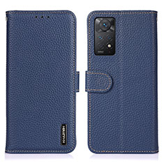 Funda de Cuero Cartera con Soporte Carcasa B01H para Xiaomi Redmi Note 11 Pro 4G Azul