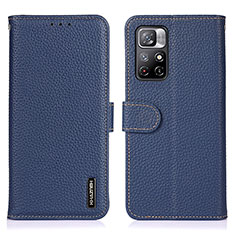 Funda de Cuero Cartera con Soporte Carcasa B01H para Xiaomi Redmi Note 11S 5G Azul