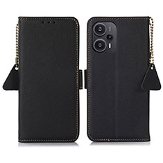 Funda de Cuero Cartera con Soporte Carcasa B01H para Xiaomi Redmi Note 12 Turbo 5G Negro