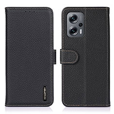 Funda de Cuero Cartera con Soporte Carcasa B01H para Xiaomi Redmi Note 12T Pro 5G Negro