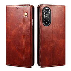 Funda de Cuero Cartera con Soporte Carcasa B01S para Huawei Honor 50 5G Marron