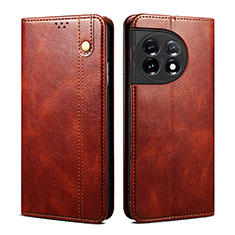 Funda de Cuero Cartera con Soporte Carcasa B01S para OnePlus Ace 2 Pro 5G Marron