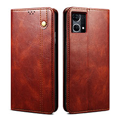 Funda de Cuero Cartera con Soporte Carcasa B01S para Oppo F21 Pro 4G Marron