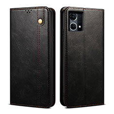 Funda de Cuero Cartera con Soporte Carcasa B01S para Oppo Reno8 4G Negro