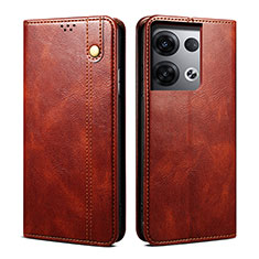 Funda de Cuero Cartera con Soporte Carcasa B01S para Oppo Reno8 Pro+ Plus 5G Marron