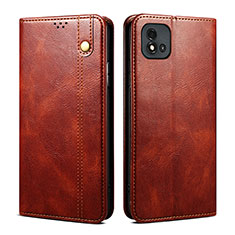 Funda de Cuero Cartera con Soporte Carcasa B01S para Realme C20A Marron