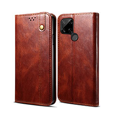 Funda de Cuero Cartera con Soporte Carcasa B01S para Realme C21 Marron