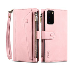 Funda de Cuero Cartera con Soporte Carcasa B01S para Samsung Galaxy S20 Oro Rosa