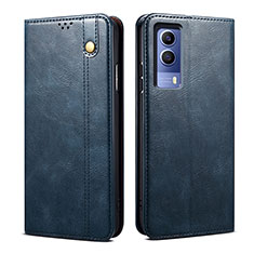 Funda de Cuero Cartera con Soporte Carcasa B01S para Vivo iQOO Z5x 5G Azul