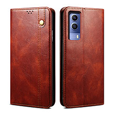 Funda de Cuero Cartera con Soporte Carcasa B01S para Vivo iQOO Z5x 5G Marron