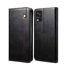 Funda de Cuero Cartera con Soporte Carcasa B01S para Vivo V20 (2021) Negro