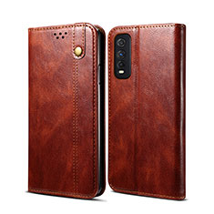 Funda de Cuero Cartera con Soporte Carcasa B01S para Vivo Y50t Marron