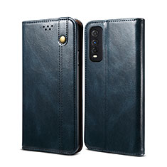 Funda de Cuero Cartera con Soporte Carcasa B01S para Vivo Y70S 5G Azul